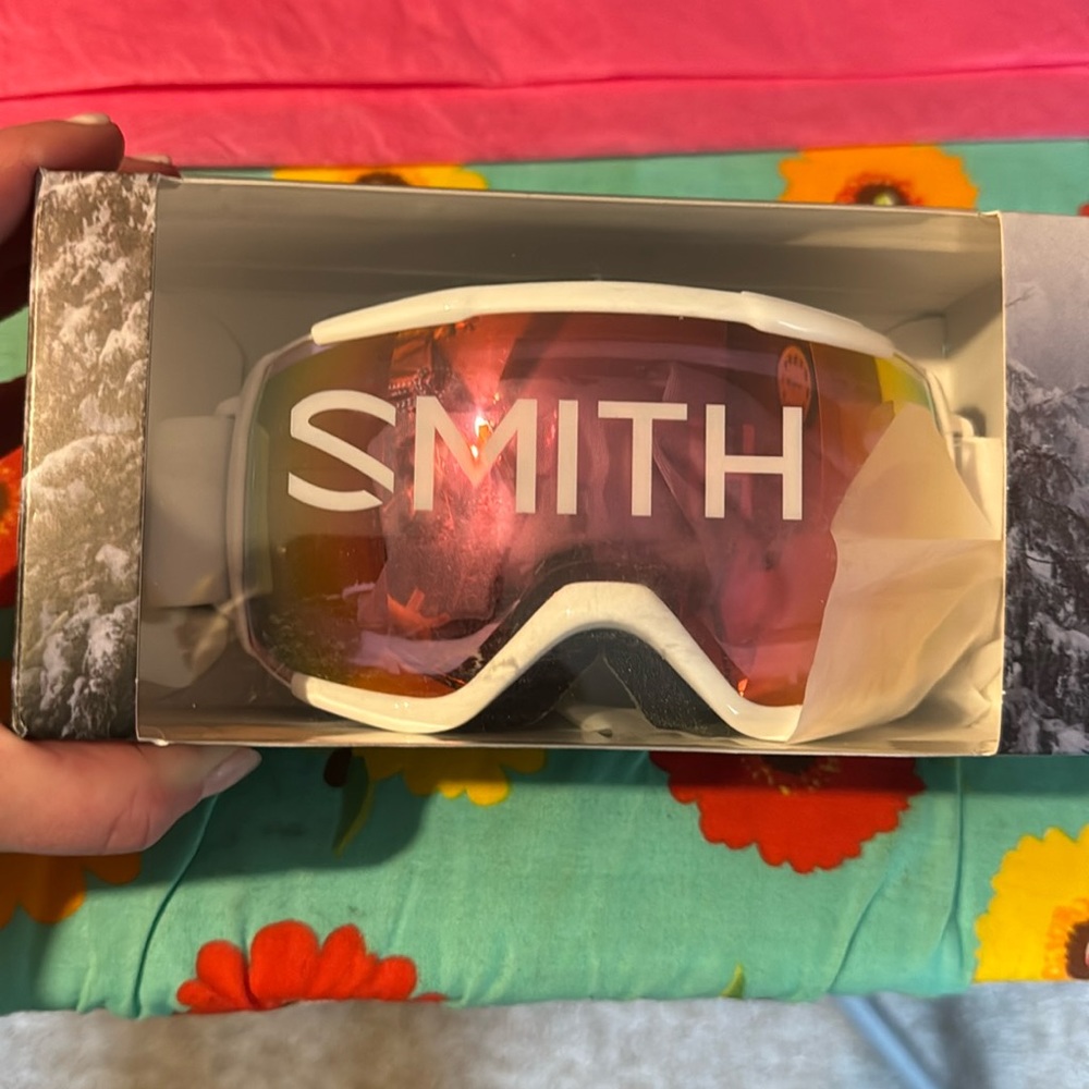 SMITH Grom snow goggles youth medium white red sensor mirror ski snowboard